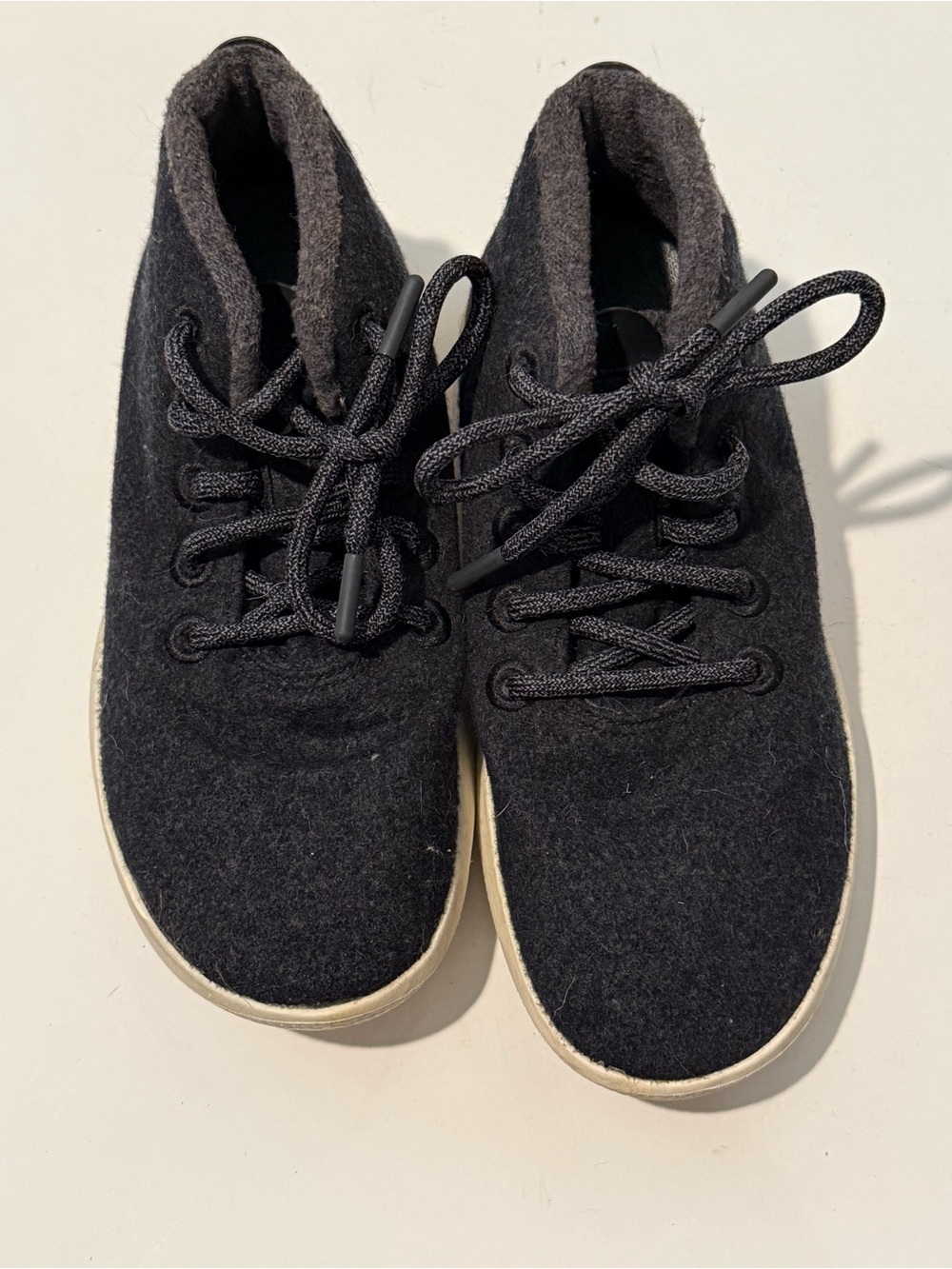 Allbirds Black Wool Lace-Up Sneakers with Cream Sole